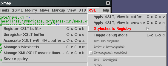 Associating an XSLT stylesheet with and XML document requires the following steps: